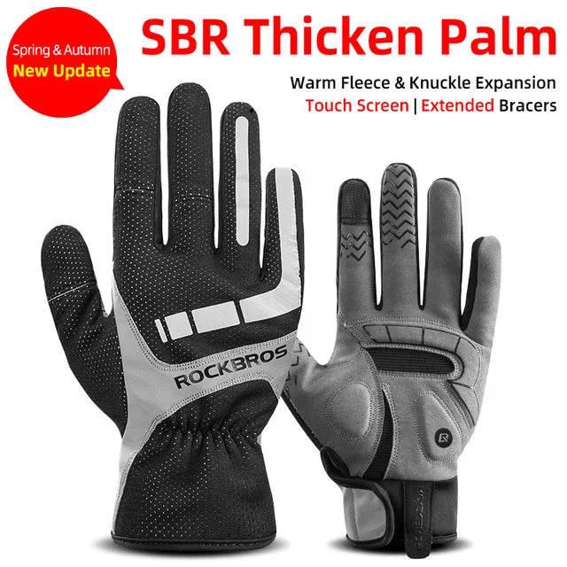 ROCKBROS Winter Cycling Gloves Full Finger Windproof Thermal