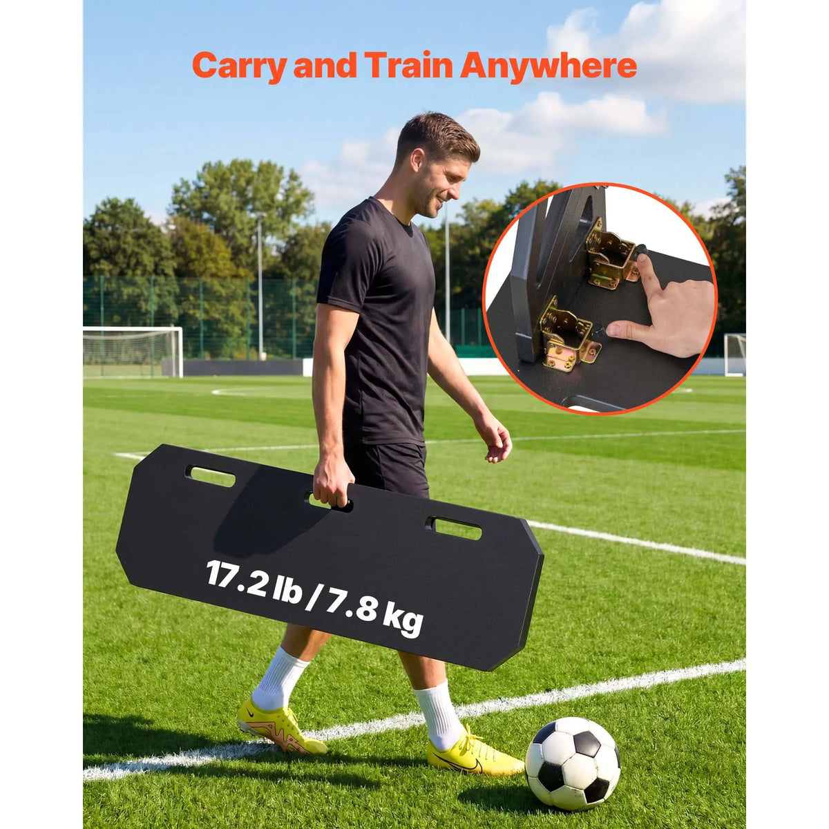 Oeny Portable Soccer Rebounder Board With Three Adjustable Training Angles