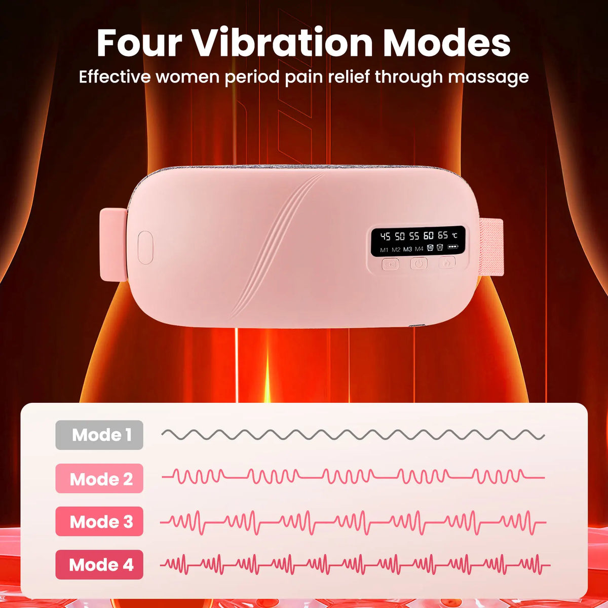 PASTSKY Electric Heating Vibration Waist Massager For Cramp Relief