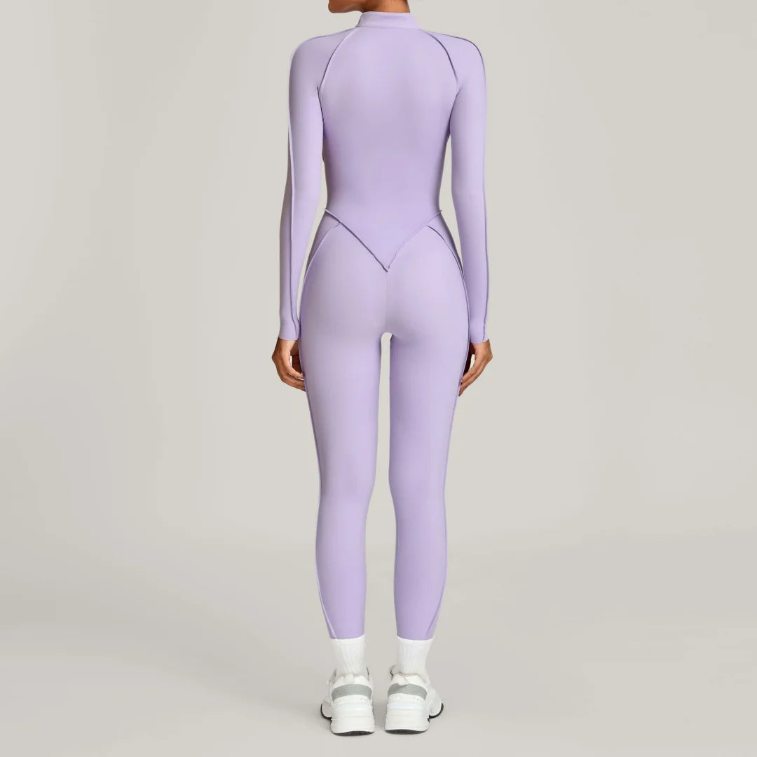 NANLUAN Women's Yoga Jumpsuit Half Zip Bodysuit for Workout