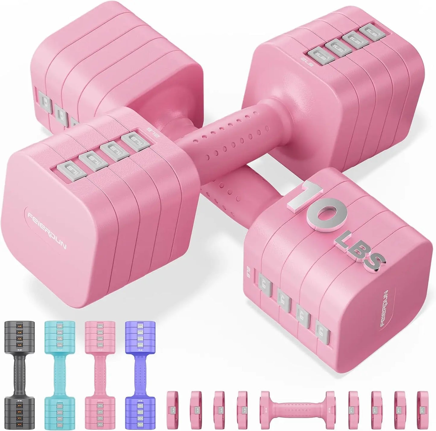 FED Fitness FEIERDUN 5-In-1 Adjustable Dumbbells Set Of 2