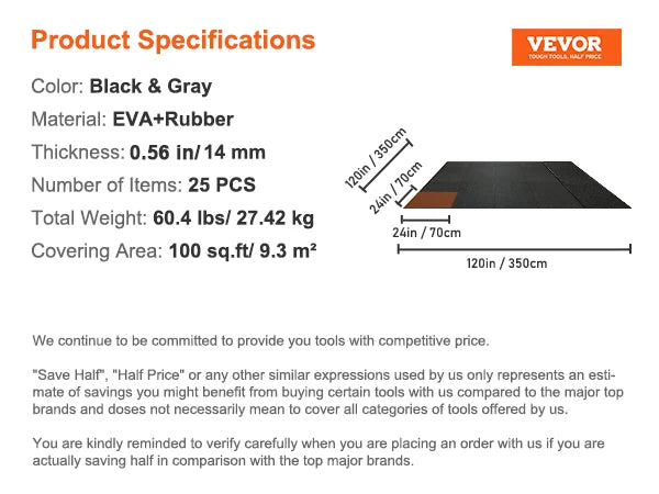 SucceBuy Interlocking Gym Floor Mats EVA Foam Rubber Waterproof