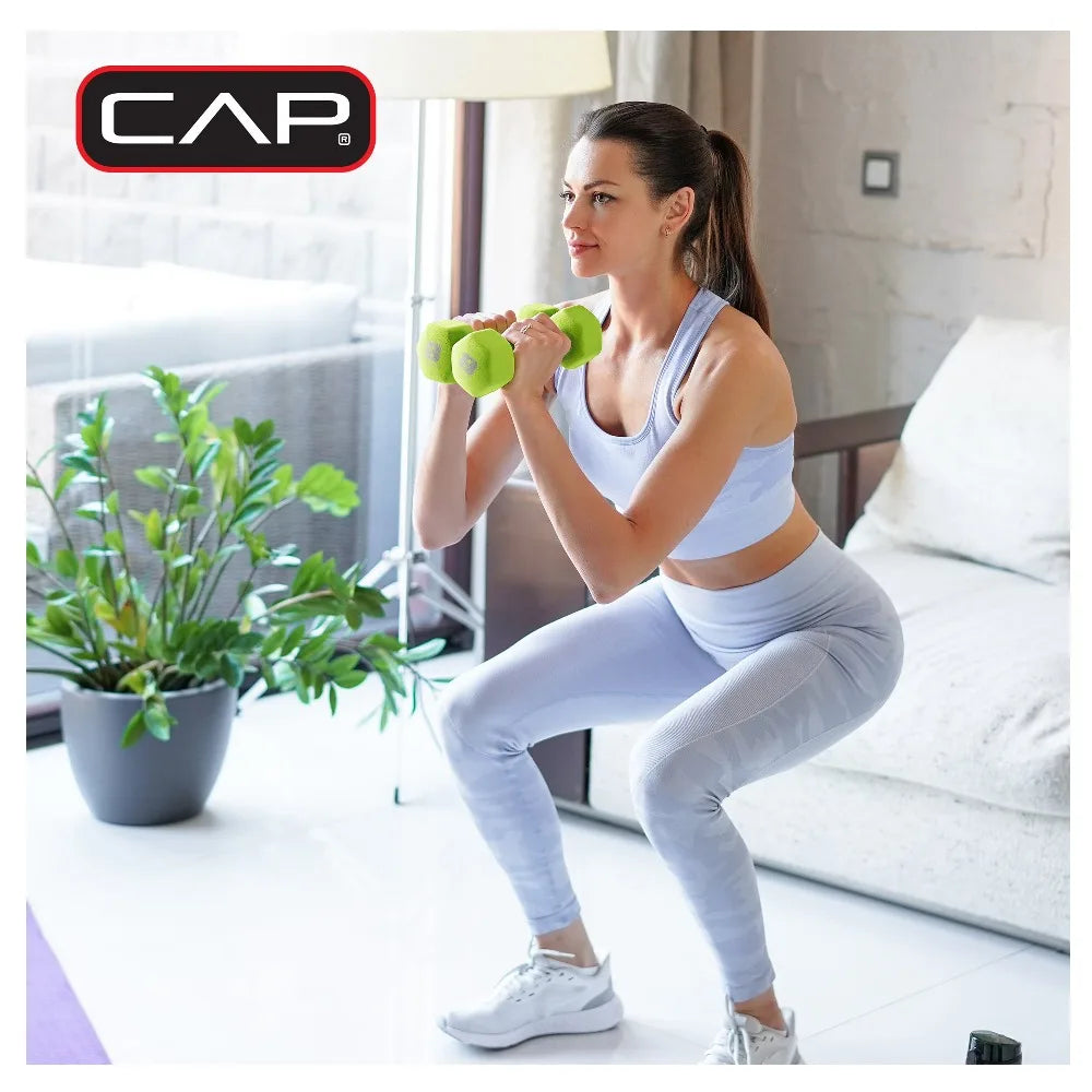 Cap Barbell Neoprene Hex Dumbbell Set Home Gym 5 Lb