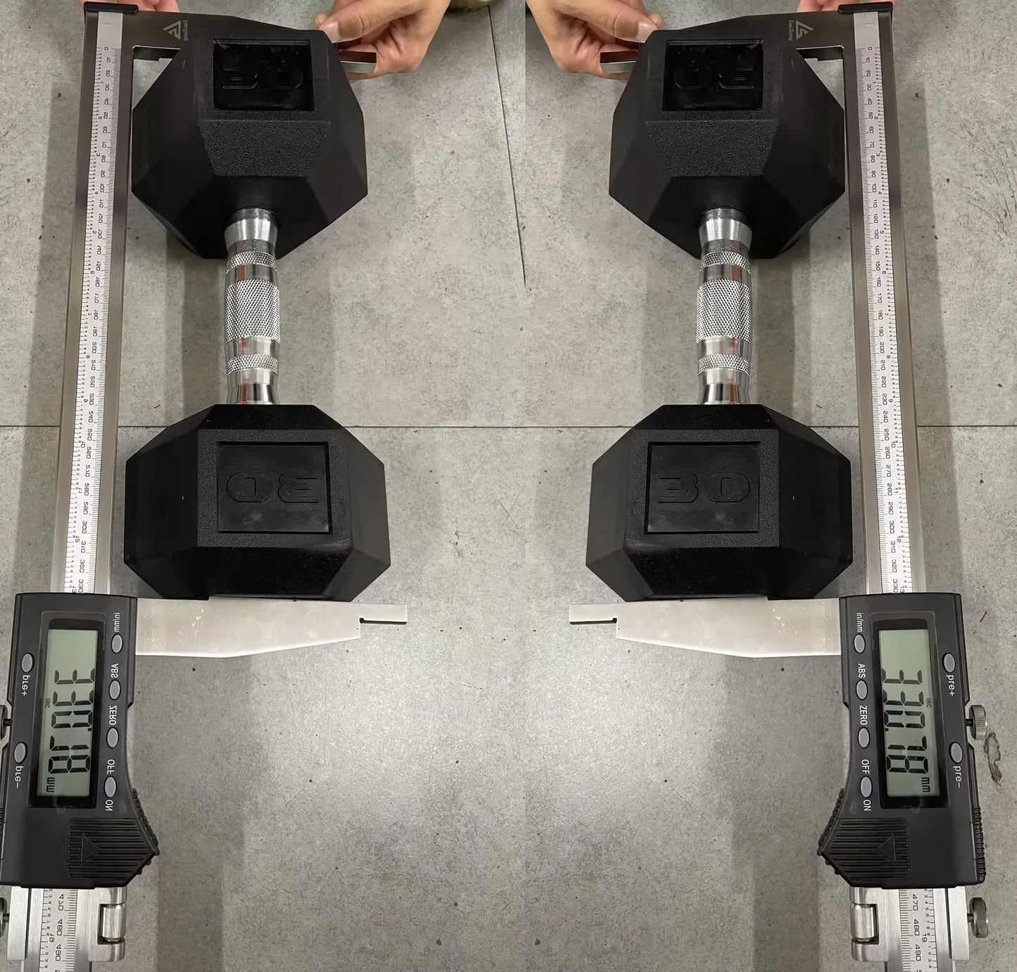 Rubber Hex Dumbbells 30-75 LB Rubber Coated Cast Iron Set