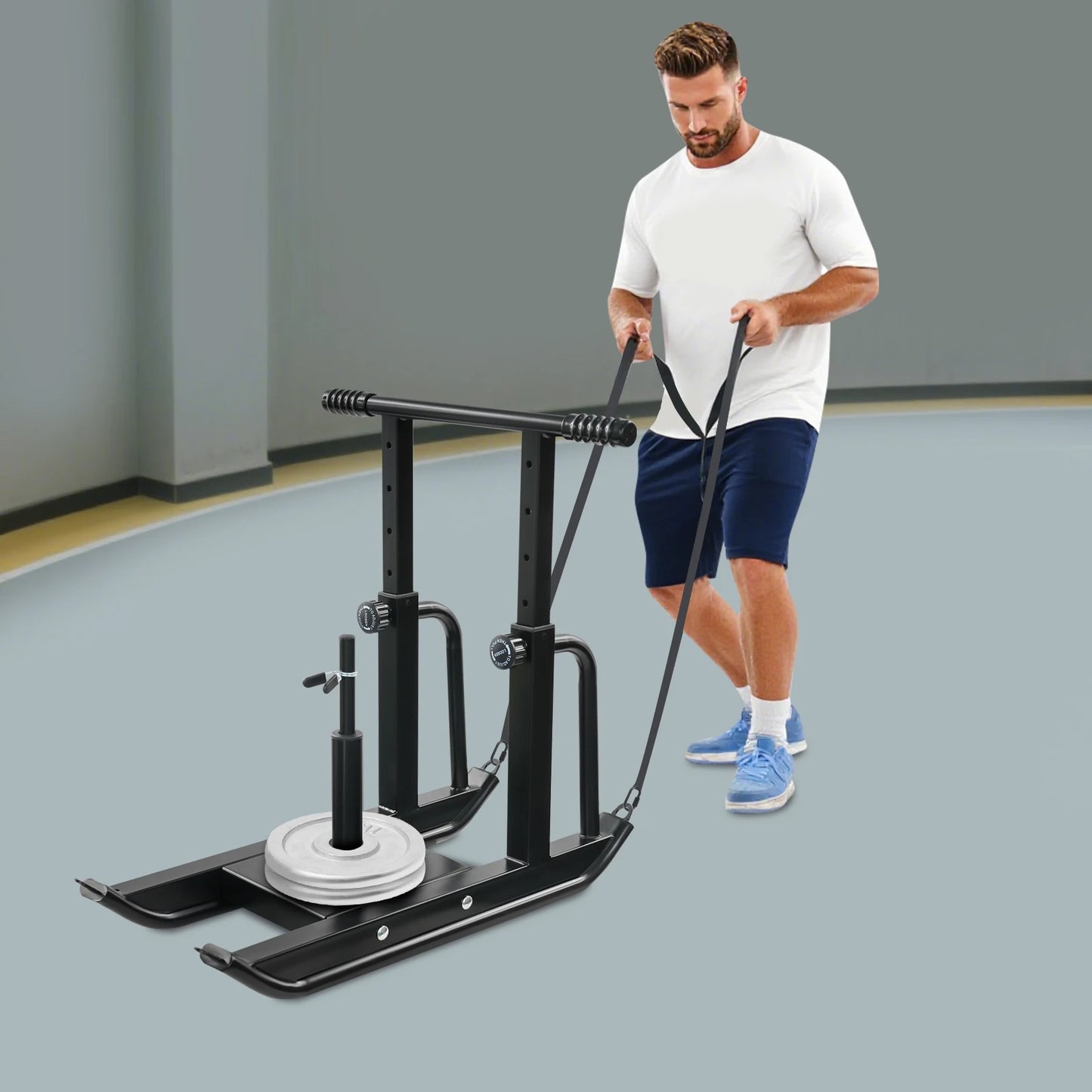 Adjustable Height Steel Fitness Sled For Home Gym Resistance Training
