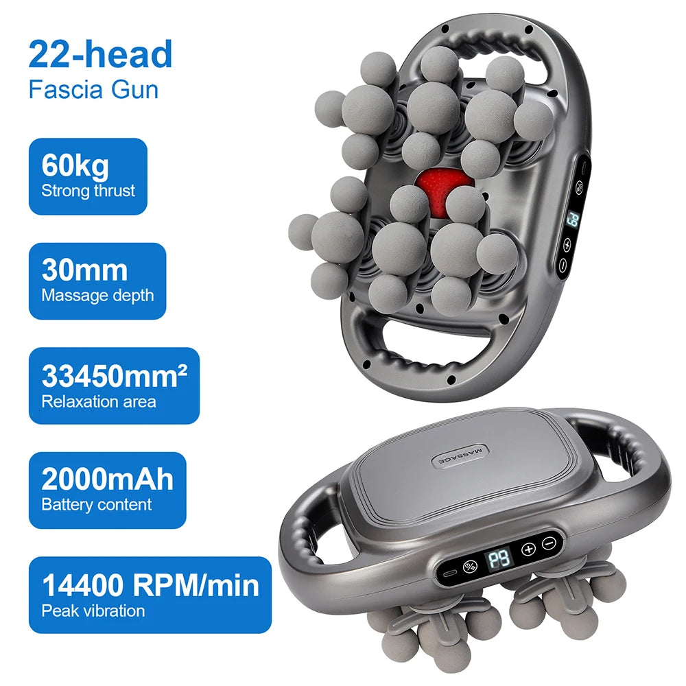 Foreverlily 16 Head Fascia Gun High Frequency Massage Massager