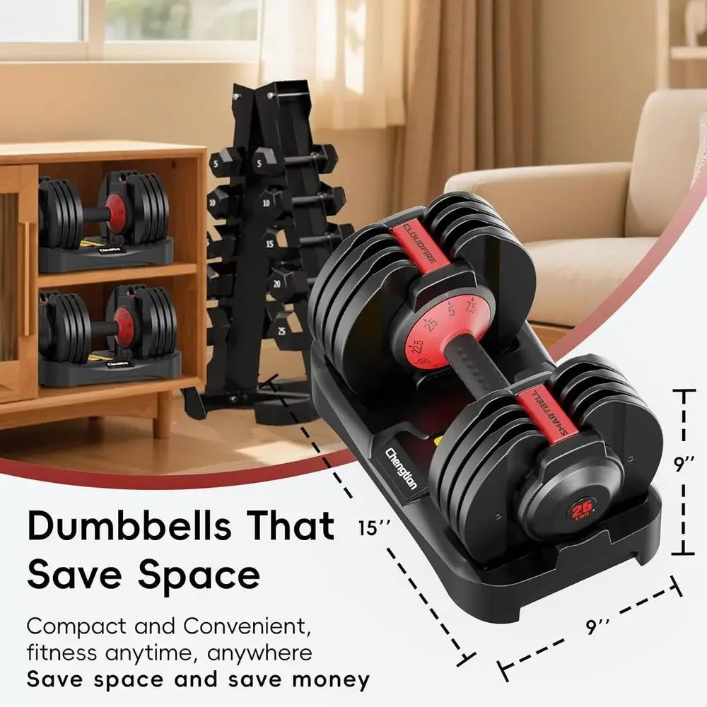 Adjustable Dumbbells With Quick Lock System For Home Workouts