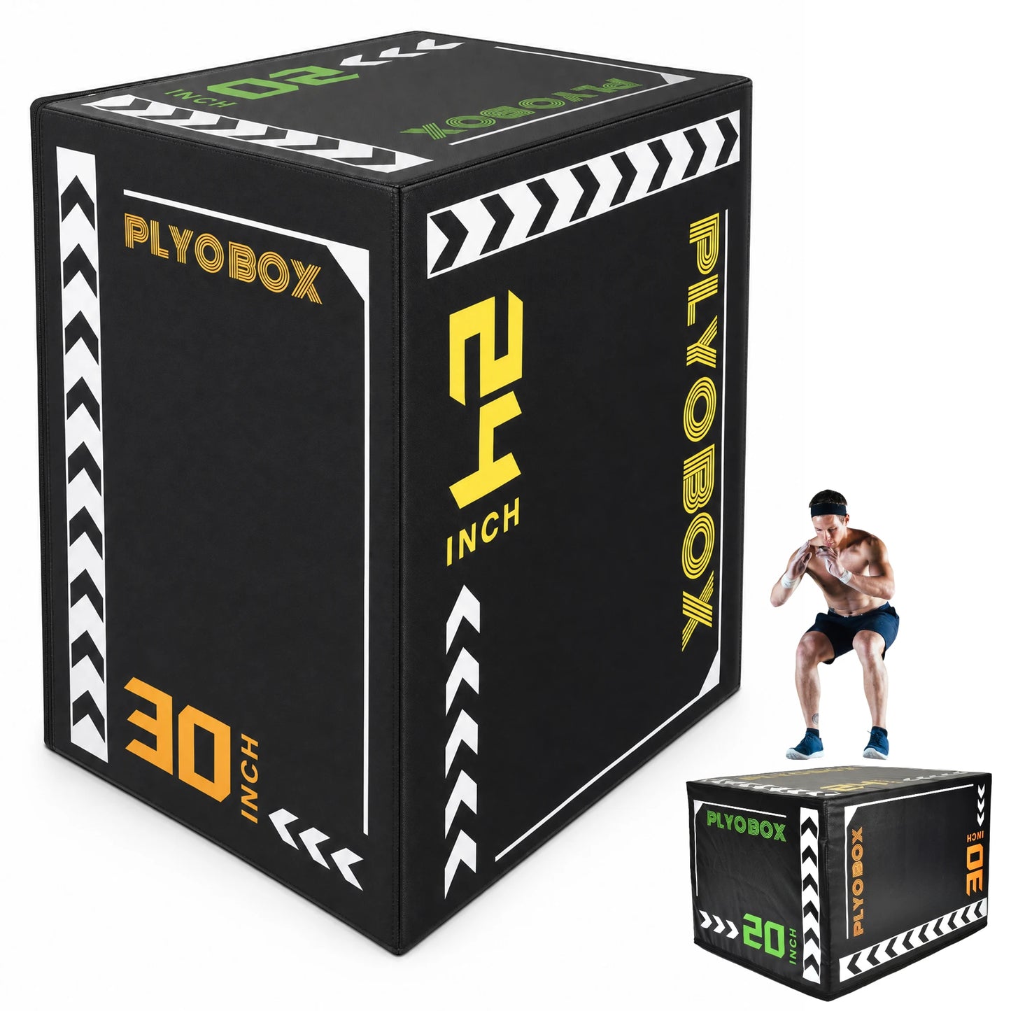 Three-In-One Foam Plyometric Jump Box With Multi-Height Adjustability