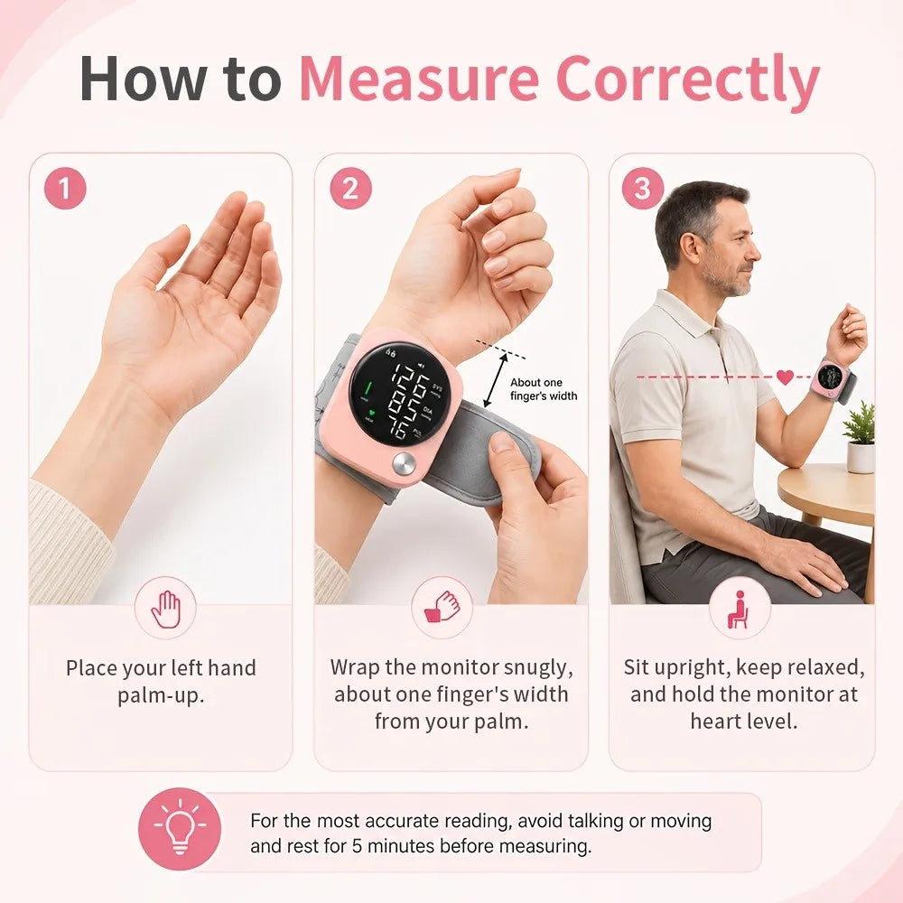 Jitesy Automatic Wrist Blood Pressure Monitor With Large LCD