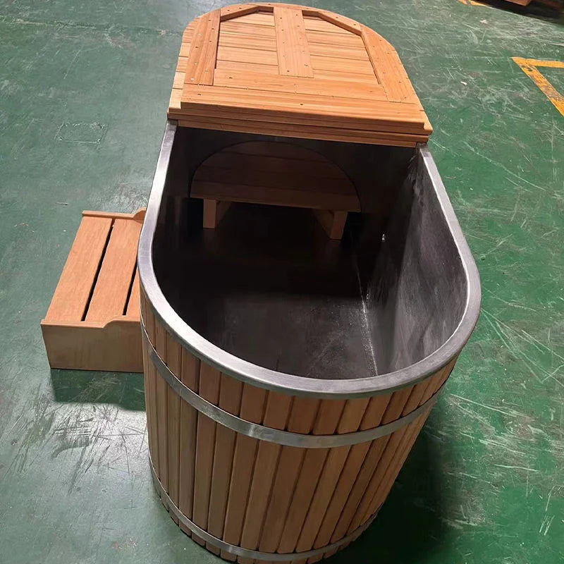 Luxury Natural Cedar Ice Bath Cold Plunge Spa Tub Home