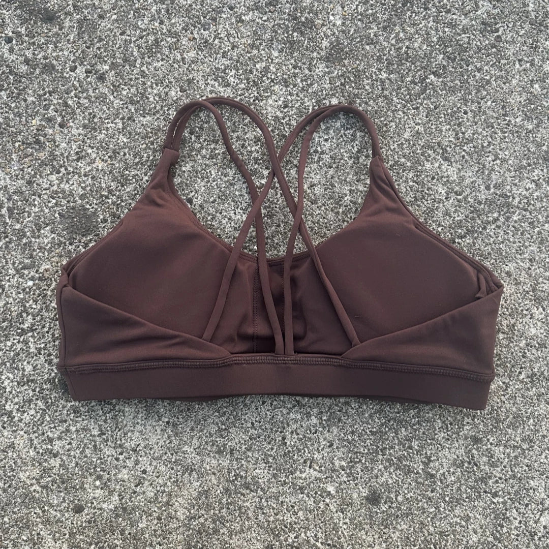 Cross Fitness Bra With Chest Pad Breathable Nylon Spandex