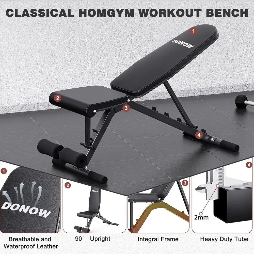 Adjustable Squat Rack And Weight Bench For Strength Training