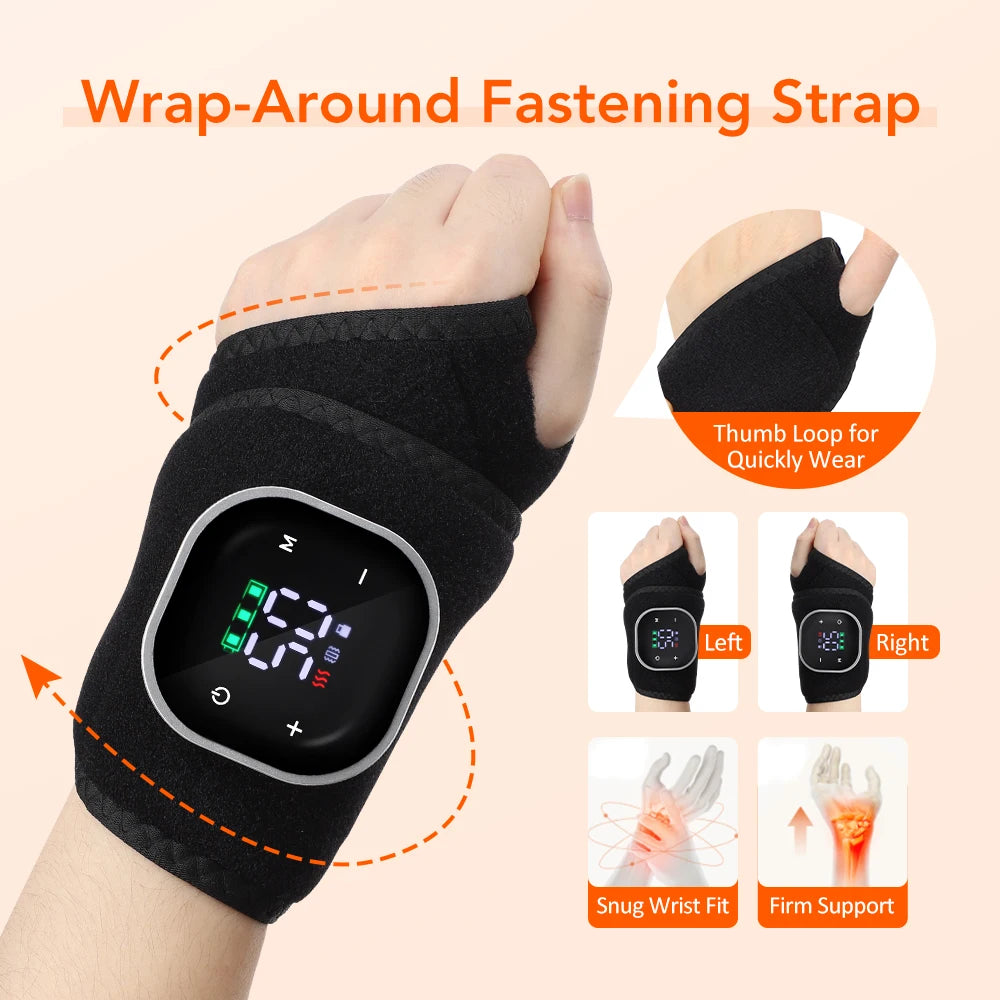 Hailicare Rechargeable Heated Wrist Brace With Vibration Therapy