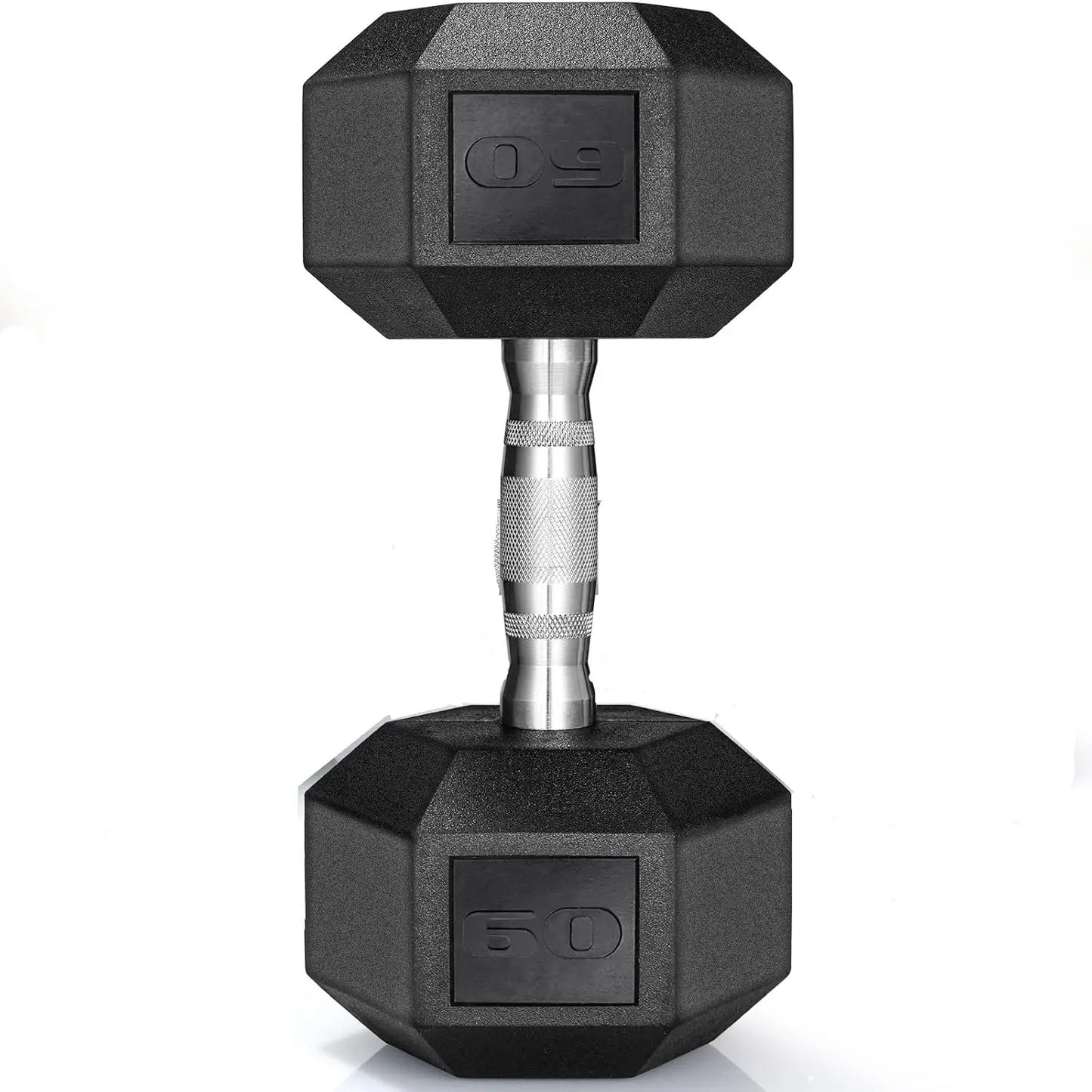 Rubber Hex Dumbbells 30-75 LB Rubber Coated Cast Iron Set