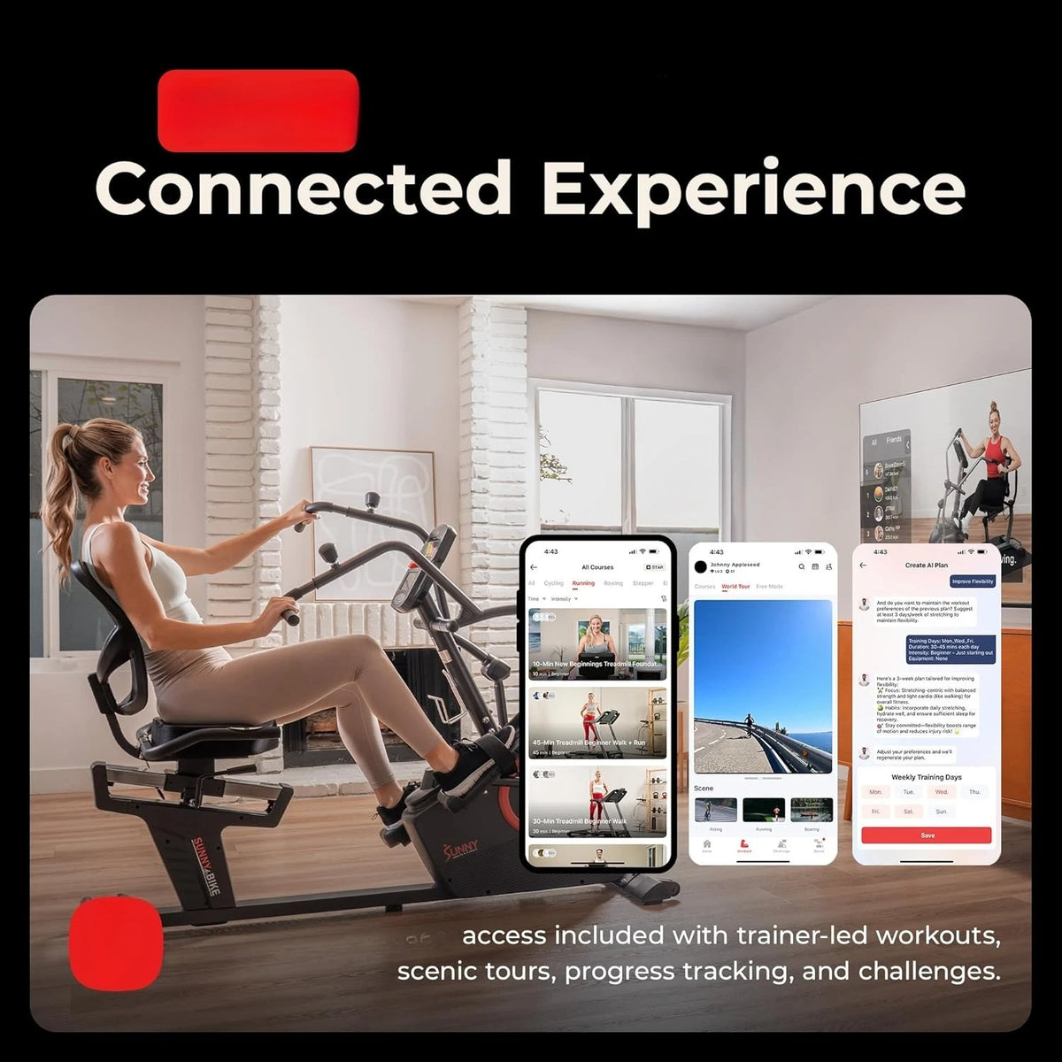 Recumbent Cross Trainer Elliptical Machine With Arm Exercisers