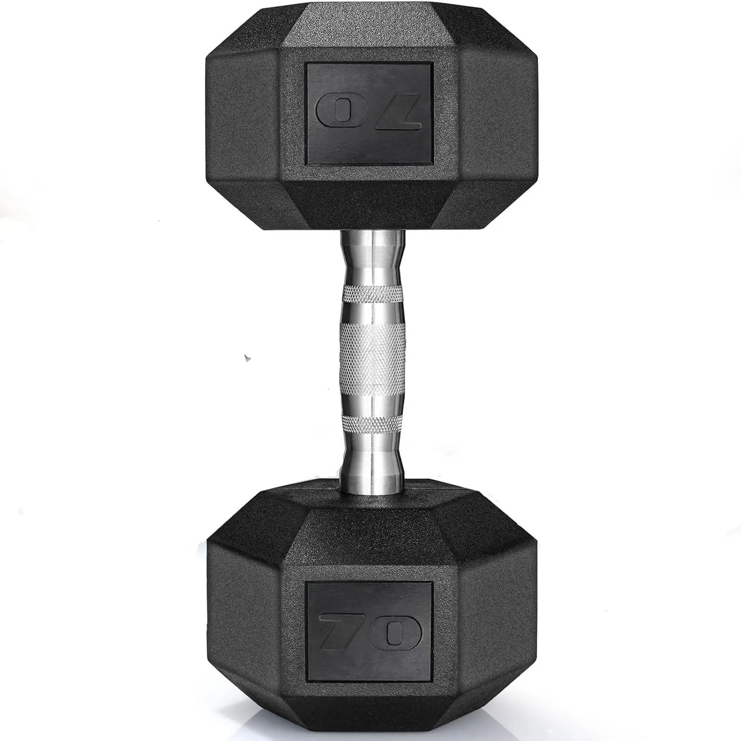 Rubber Hex Dumbbells 30-75 LB Rubber Coated Cast Iron Set