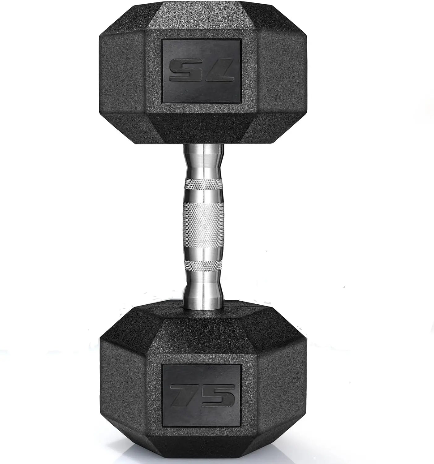 Rubber Hex Dumbbells 30-75 LB Rubber Coated Cast Iron Set
