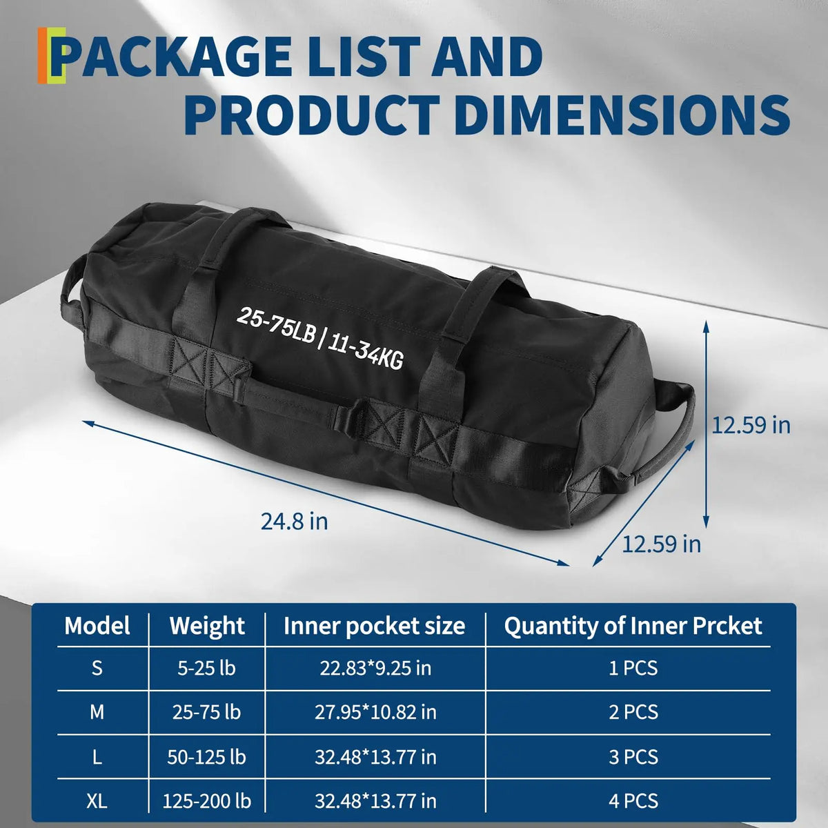 Adjustable Fitness Sandbag With Handles For Strength Training