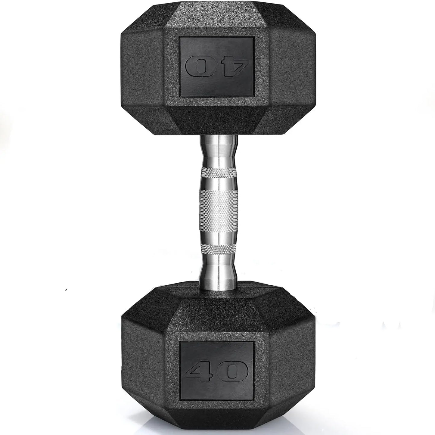 Rubber Hex Dumbbells 30-75 LB Rubber Coated Cast Iron Set