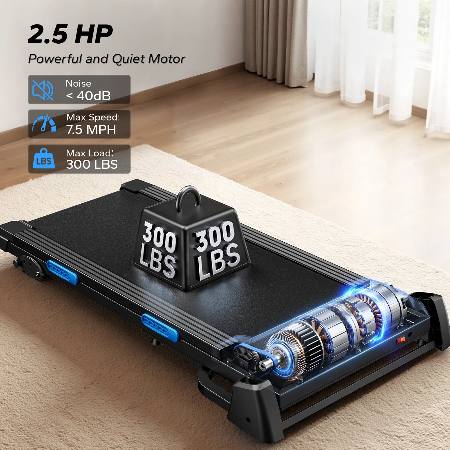 MERACH Foldable Treadmill T12 Incline With Heart Rate Monitoring