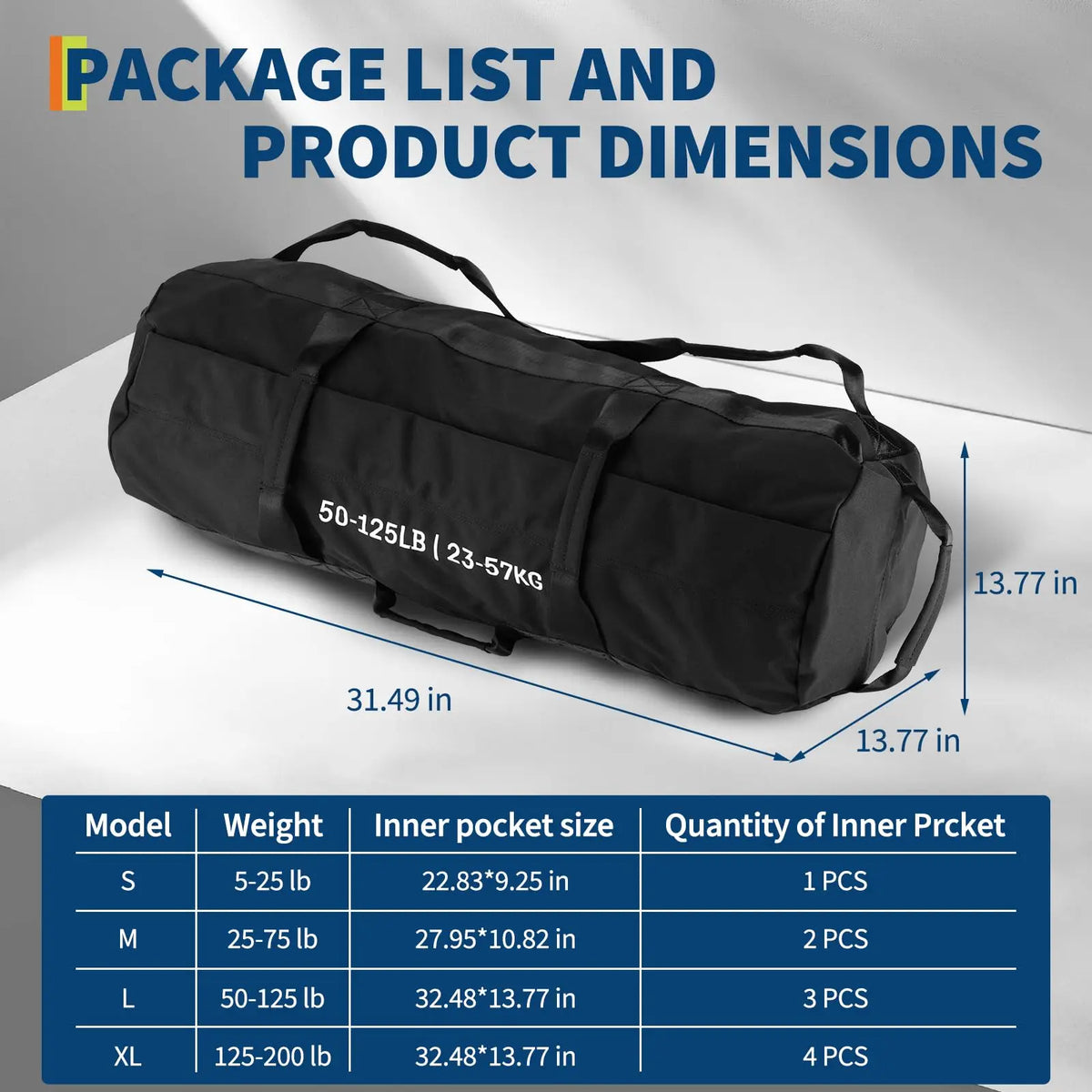 Adjustable Fitness Sandbag With Handles For Strength Training