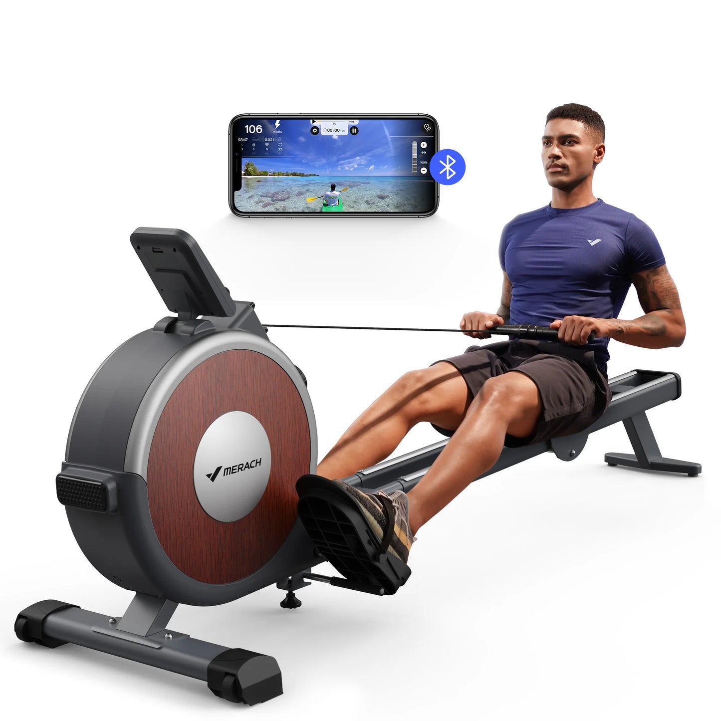 MERACH Magnetic Rowing Machine Rower With 16 Levels Quiet Resistance
