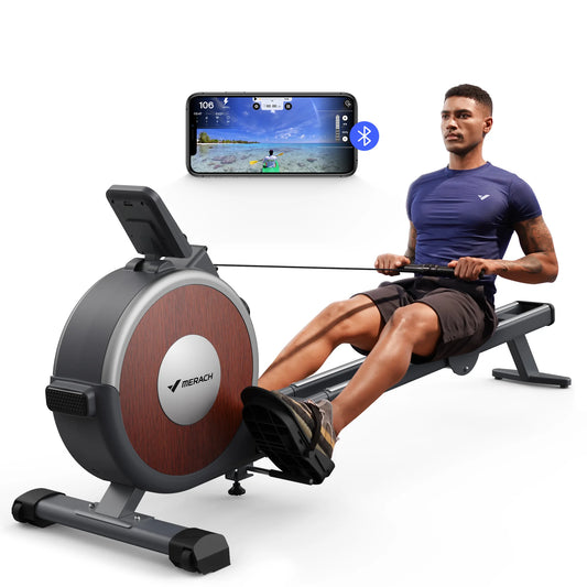 MERACH Magnetic Rowing Machine Rower With 16 Levels Quiet Resistance