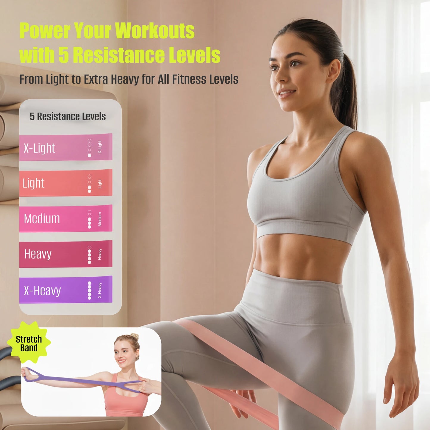 MaxU Pilates Ring And Bar Home Workout Resistance Fitness Set