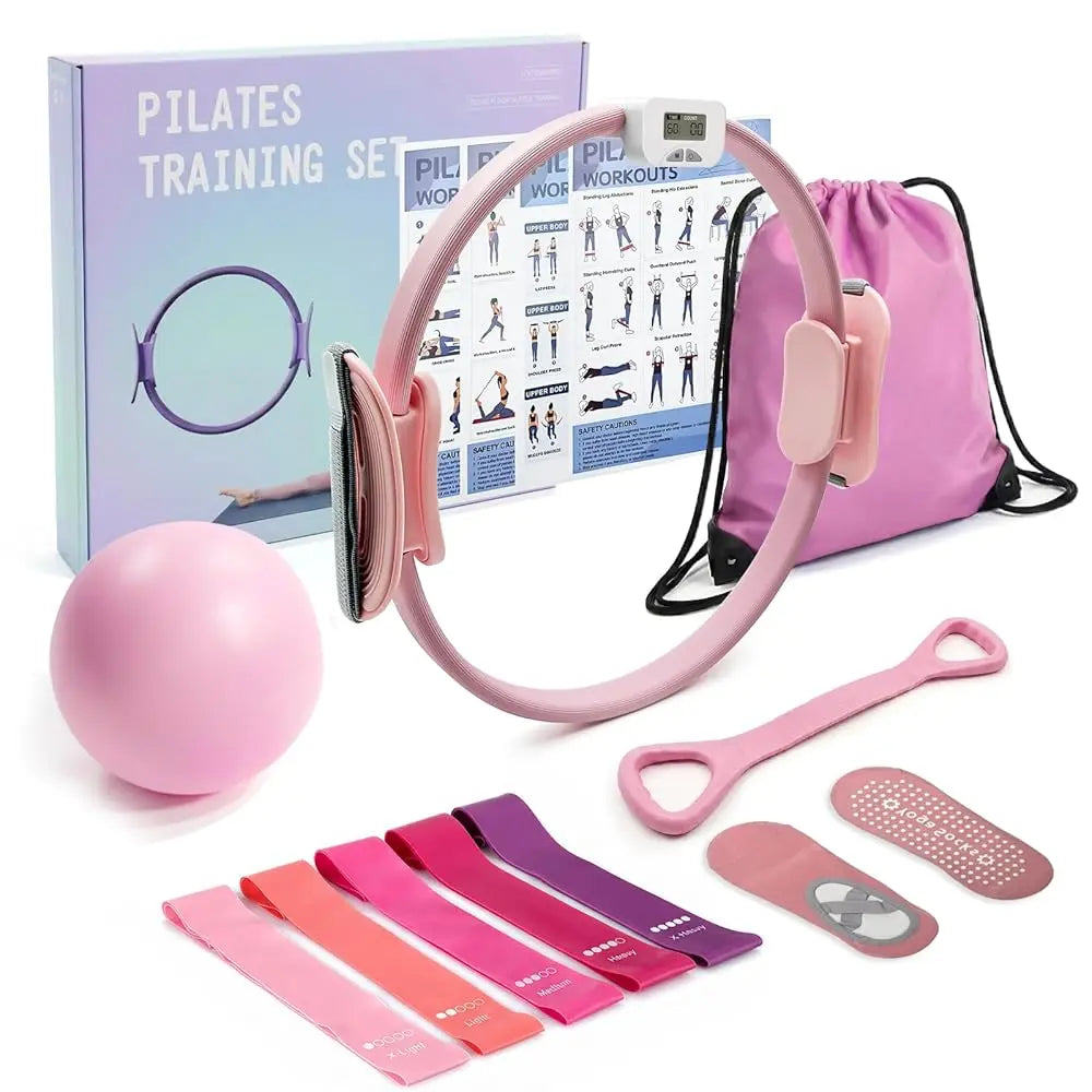 MaxU Pilates Ring And Bar Home Workout Resistance Fitness Set