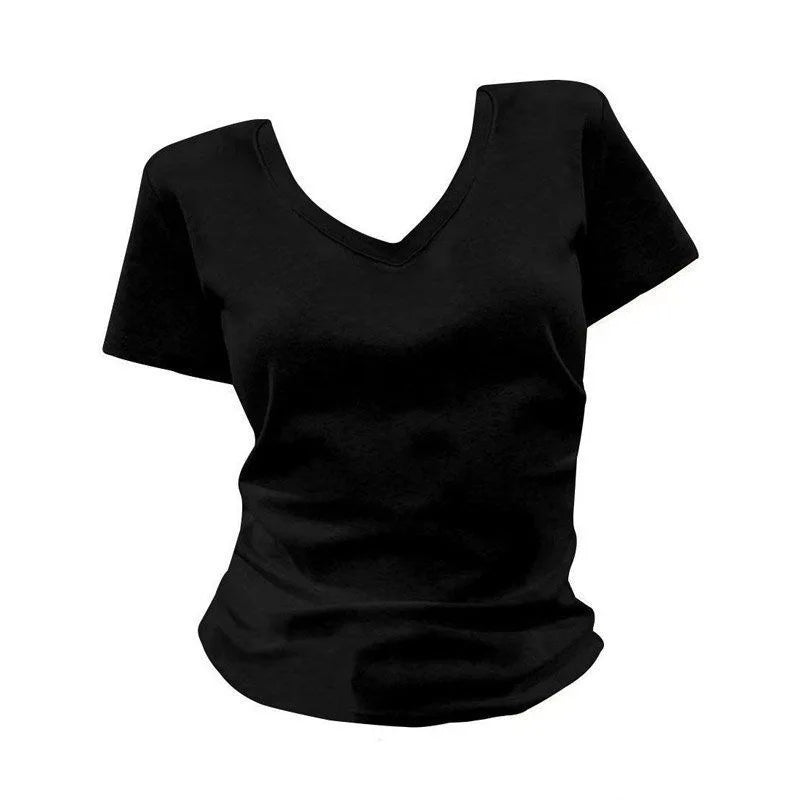 Womens Linen T Shirt Top Simple Breathable Skin Friendly Summer