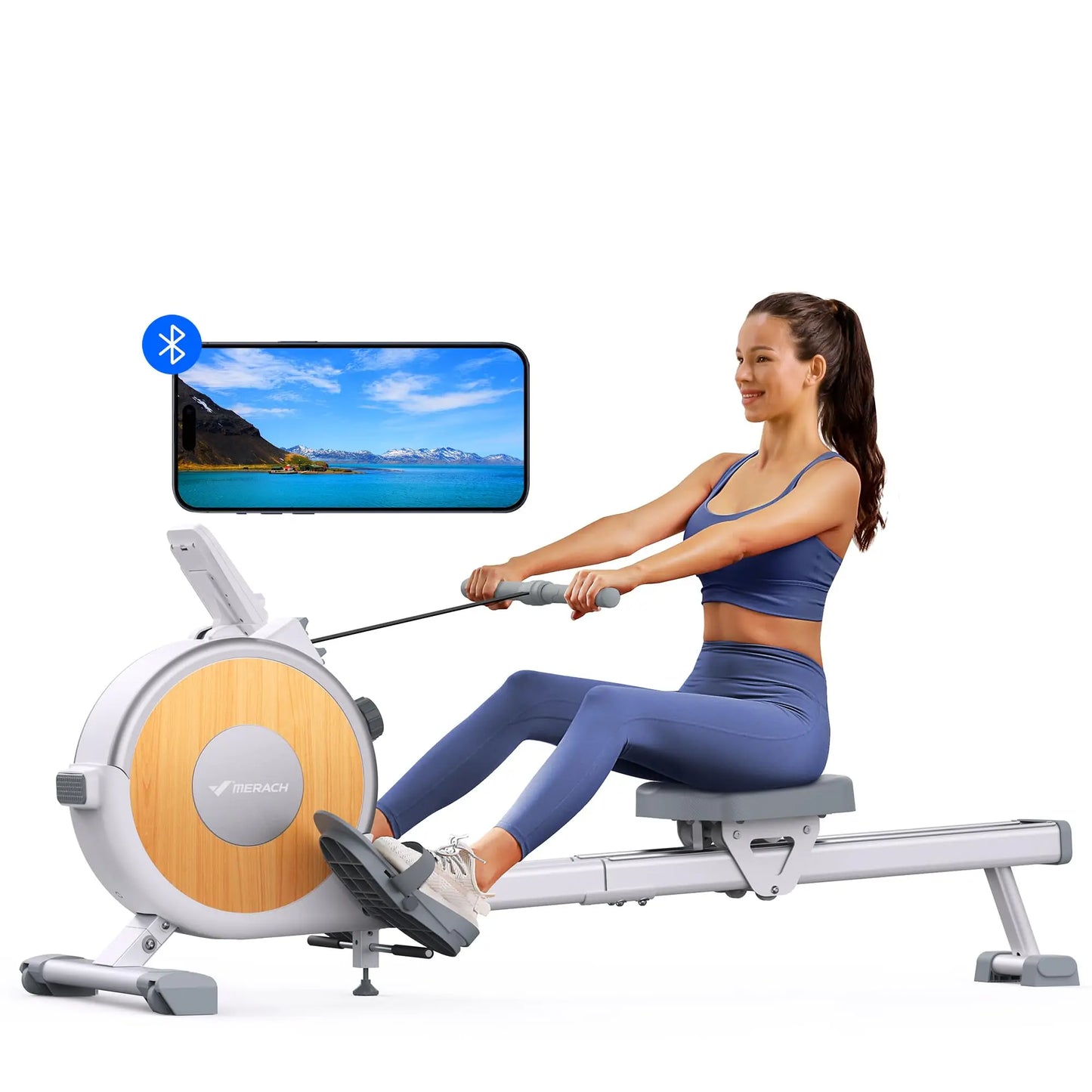 MERACH Magnetic Rowing Machine Rower With 16 Levels Quiet Resistance