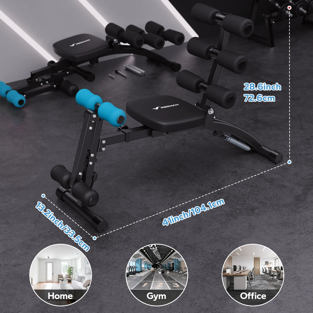 Merach Adjustable Ab Trainer Workout Bench For Home Gym Fitness