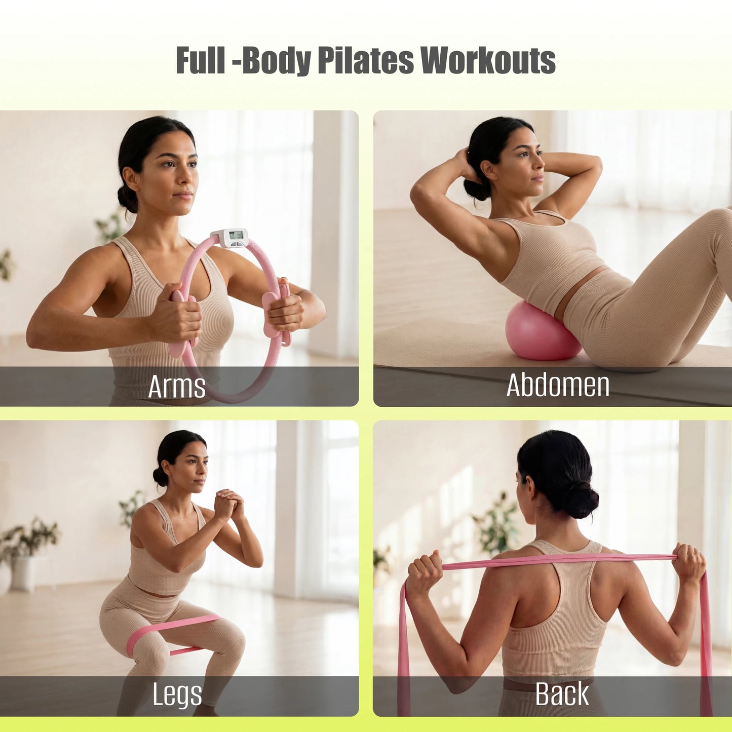 MaxU Pilates Ring And Bar Home Workout Resistance Fitness Set
