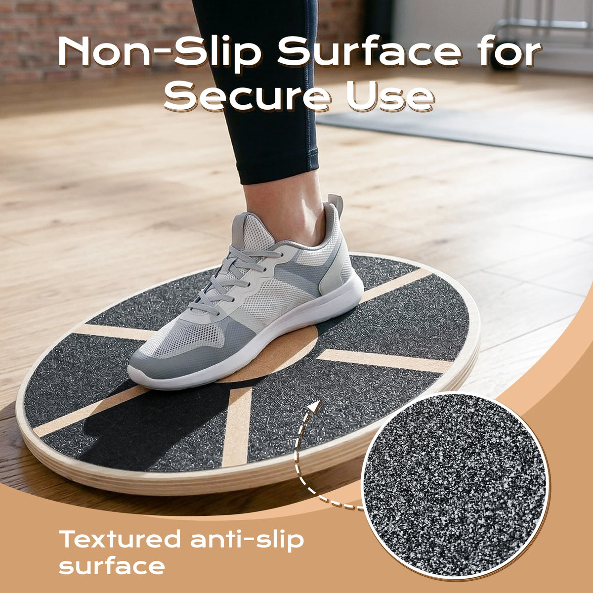 Wooden Balance Board, Wobble Board with Non-Slip Surface & Spherical Base for Core Training, Fitness, Yoga, Physical Therapy & Stability