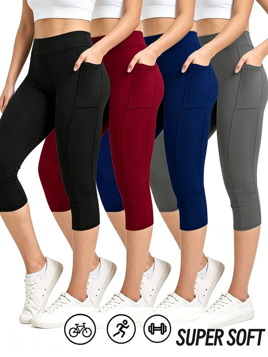 Women's High Waist Capri Leggings With Tummy Control And Lift
