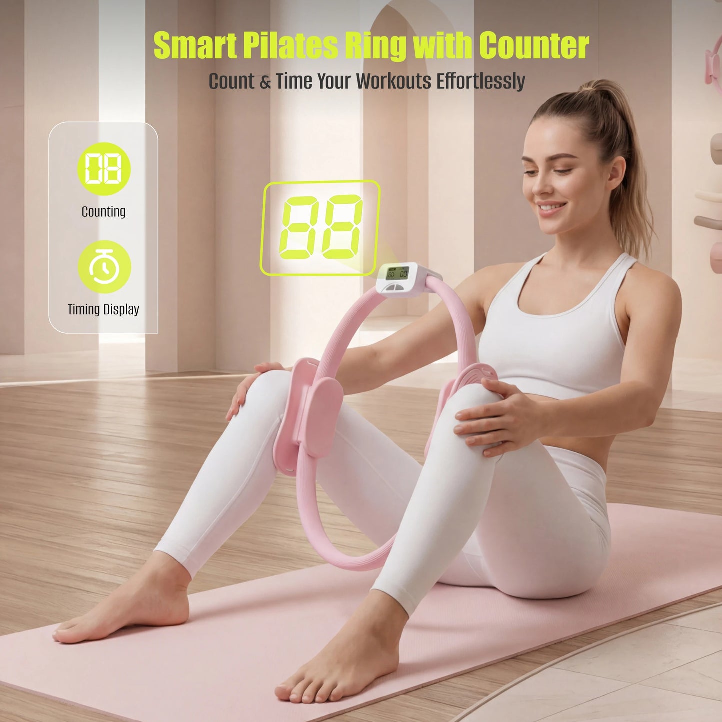 MaxU Pilates Ring And Bar Home Workout Resistance Fitness Set