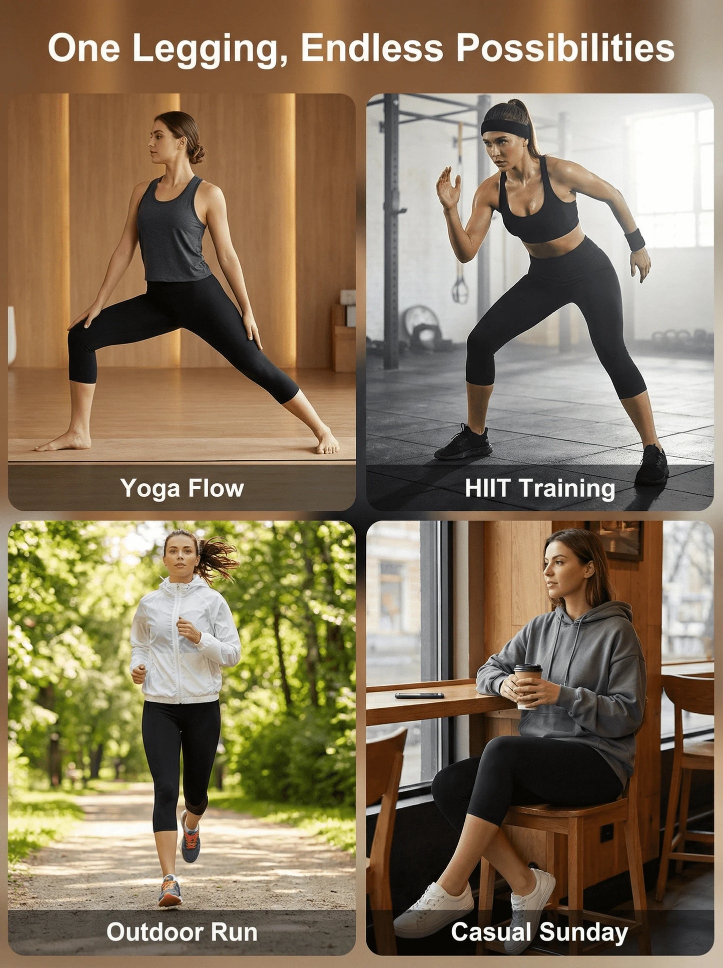 Women's High Waist Capri Leggings With Tummy Control And Lift