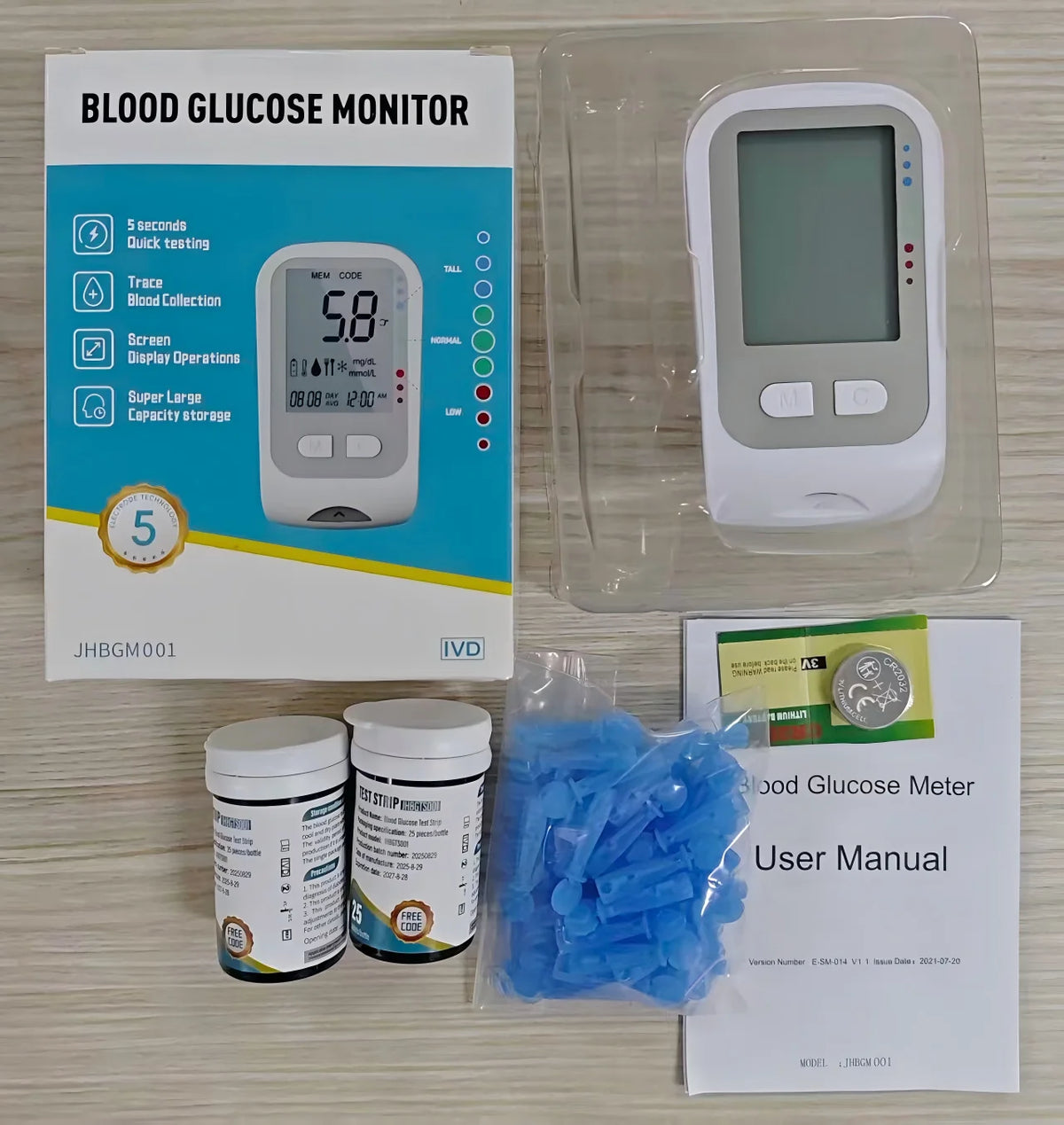VivaGuard Blood Glucose Monitor Kit With Test Strips And Lancets