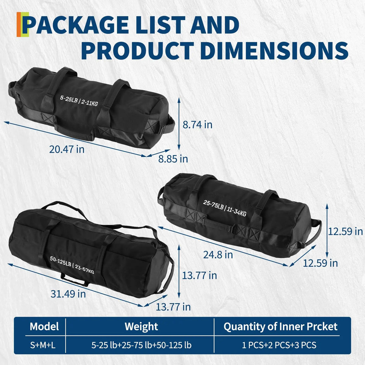 Adjustable Fitness Sandbag With Handles For Strength Training