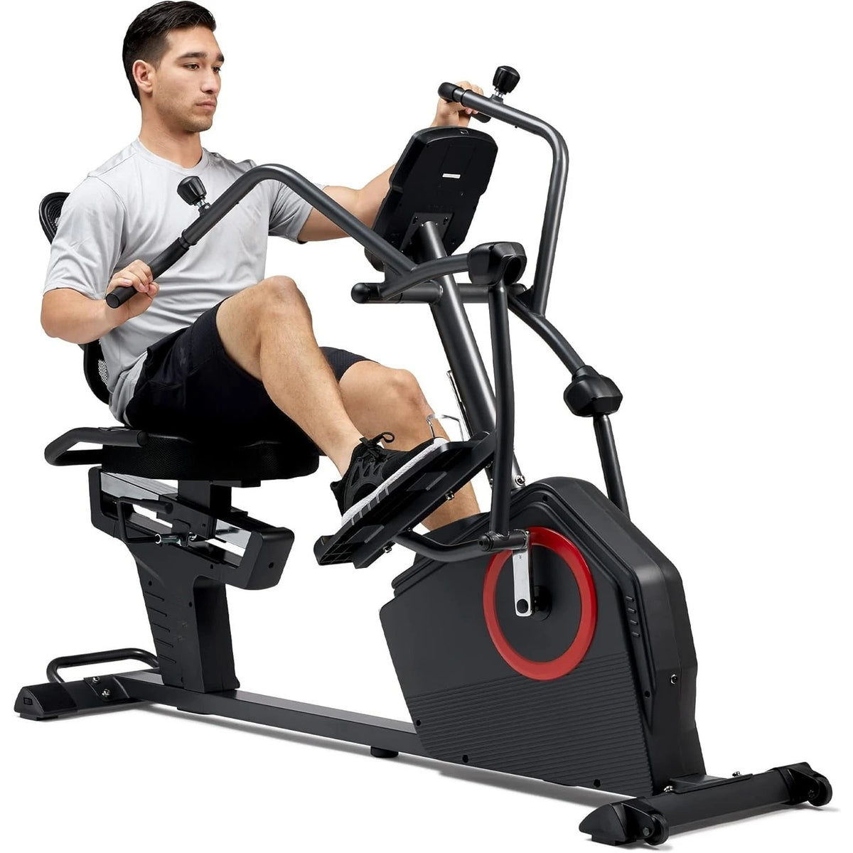 Recumbent Cross Trainer Elliptical Machine With Arm Exercisers