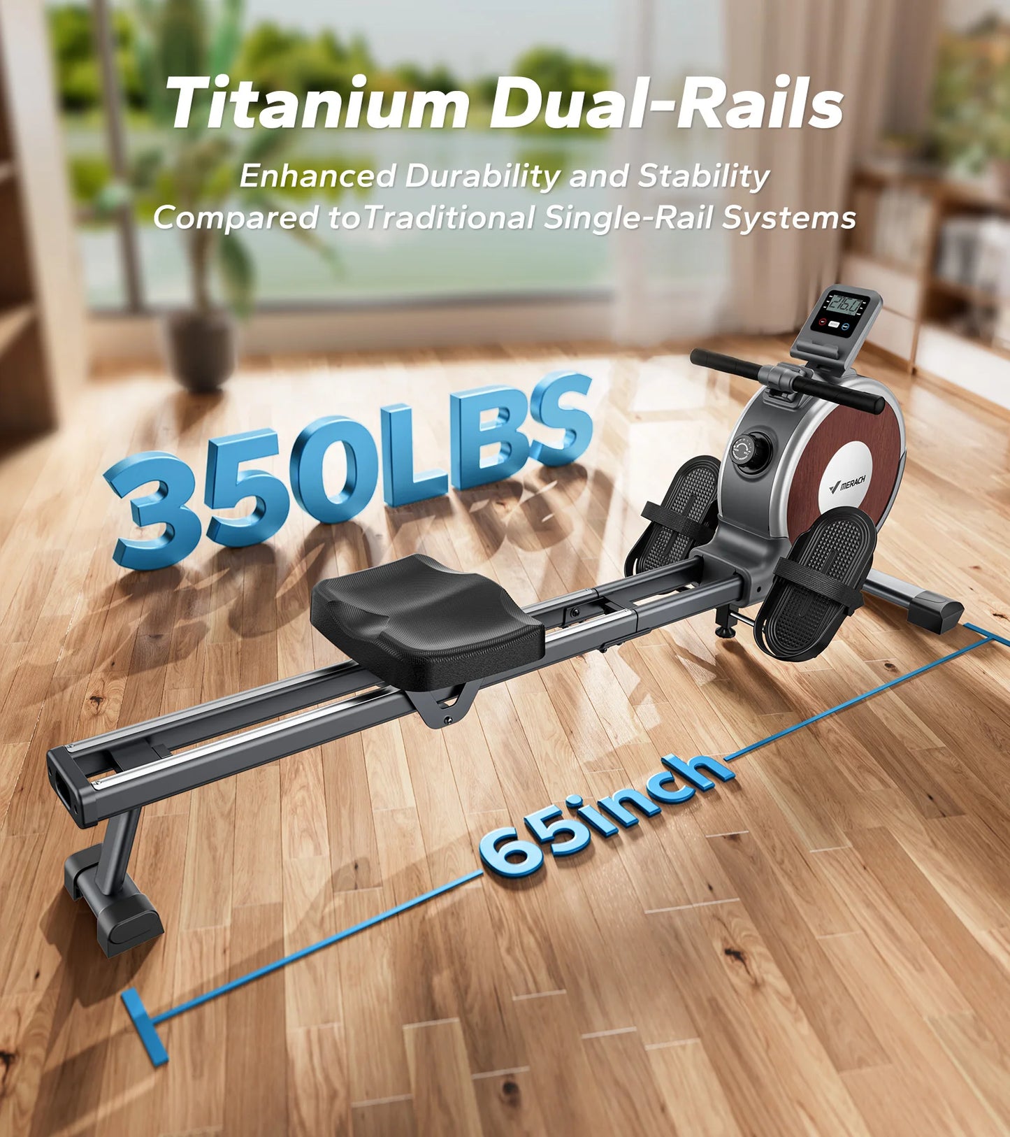MERACH Magnetic Rowing Machine Rower With 16 Levels Quiet Resistance