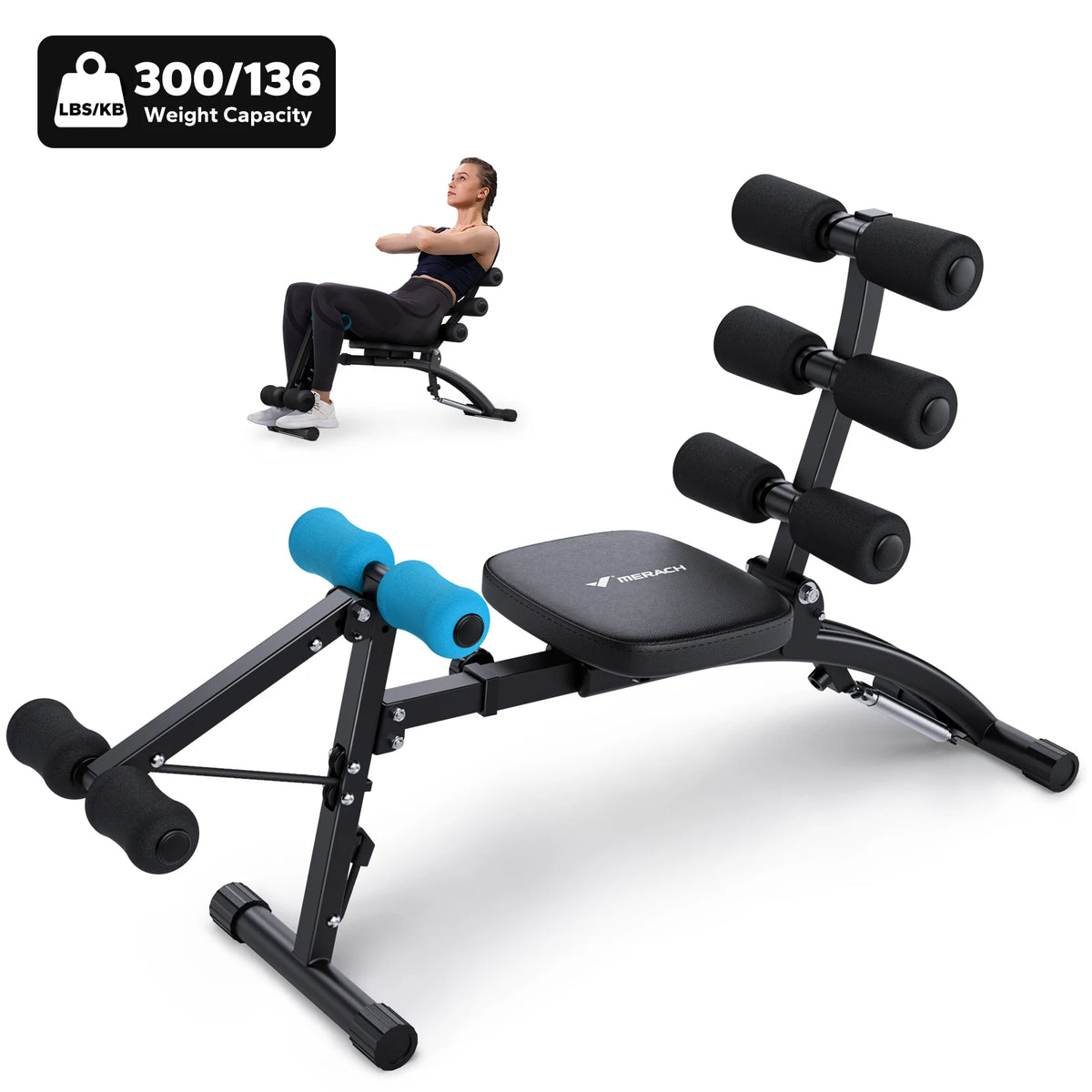 Merach Adjustable Ab Trainer Workout Bench For Home Gym Fitness