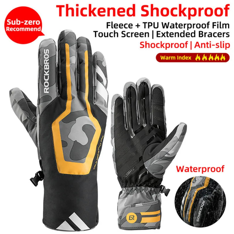 ROCKBROS Winter Cycling Gloves Full Finger Windproof Thermal