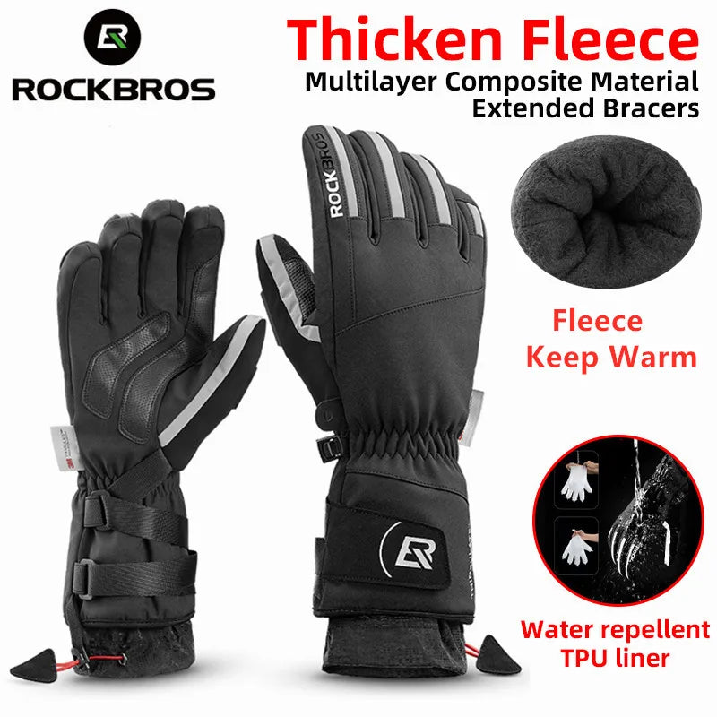 ROCKBROS Winter Cycling Gloves Full Finger Windproof Thermal