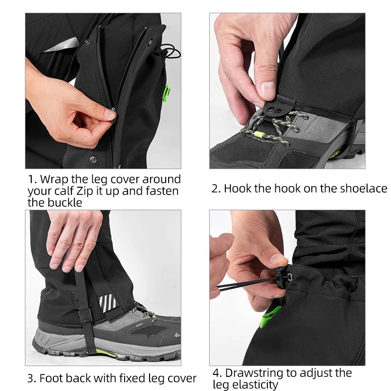 ROCKBROS Waterproof Outdoor Hiking Gaiters For All Weather Protection