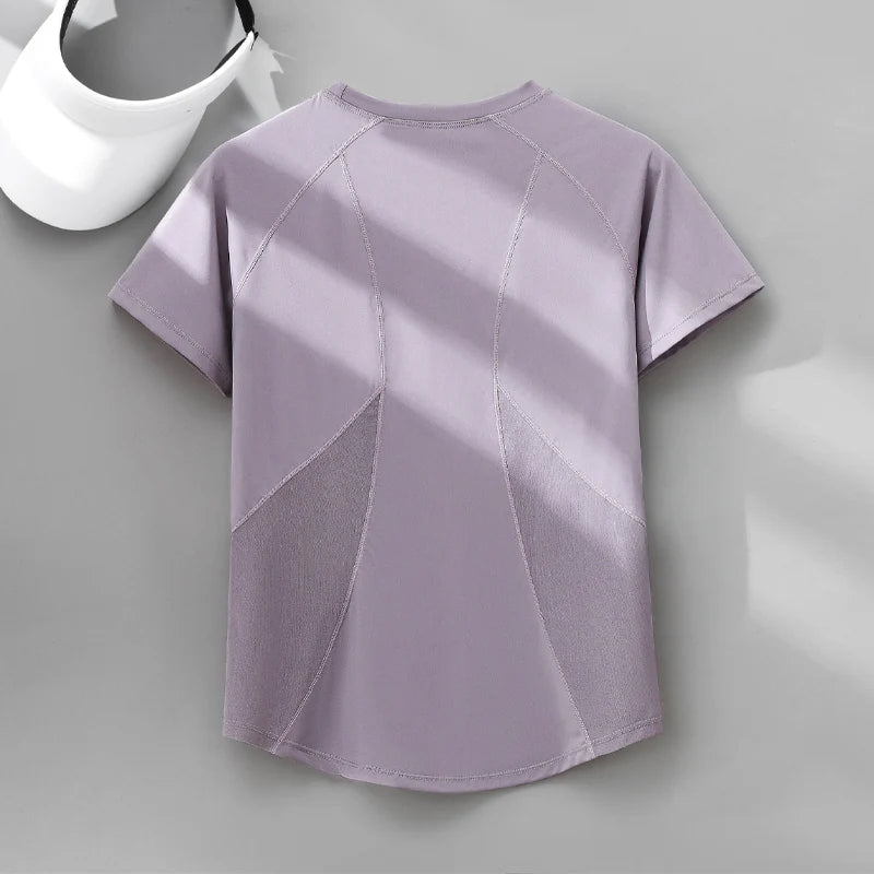 PHIGEER Womens Quick Dry Running T Shirt Mesh Panel Breathable Outdoor