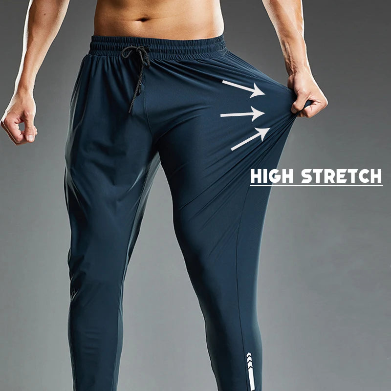 Men Quick Dry Jogging Sweatpants Elastic Fitness Pants