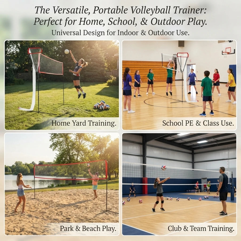 Adjustable Portable Volleyball Training Net Frame With Flexible Angles