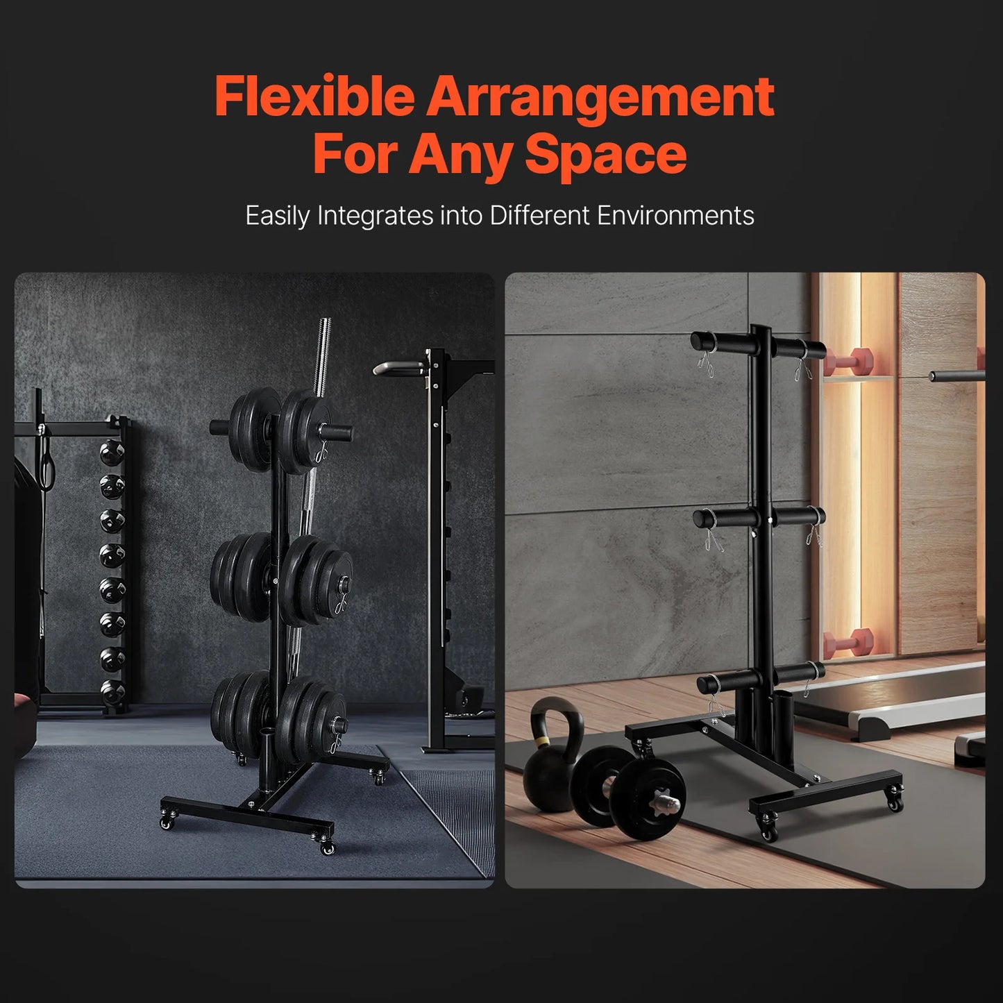 Weight Plate Rack With Wheels 1000 LB Capacity Home Gym