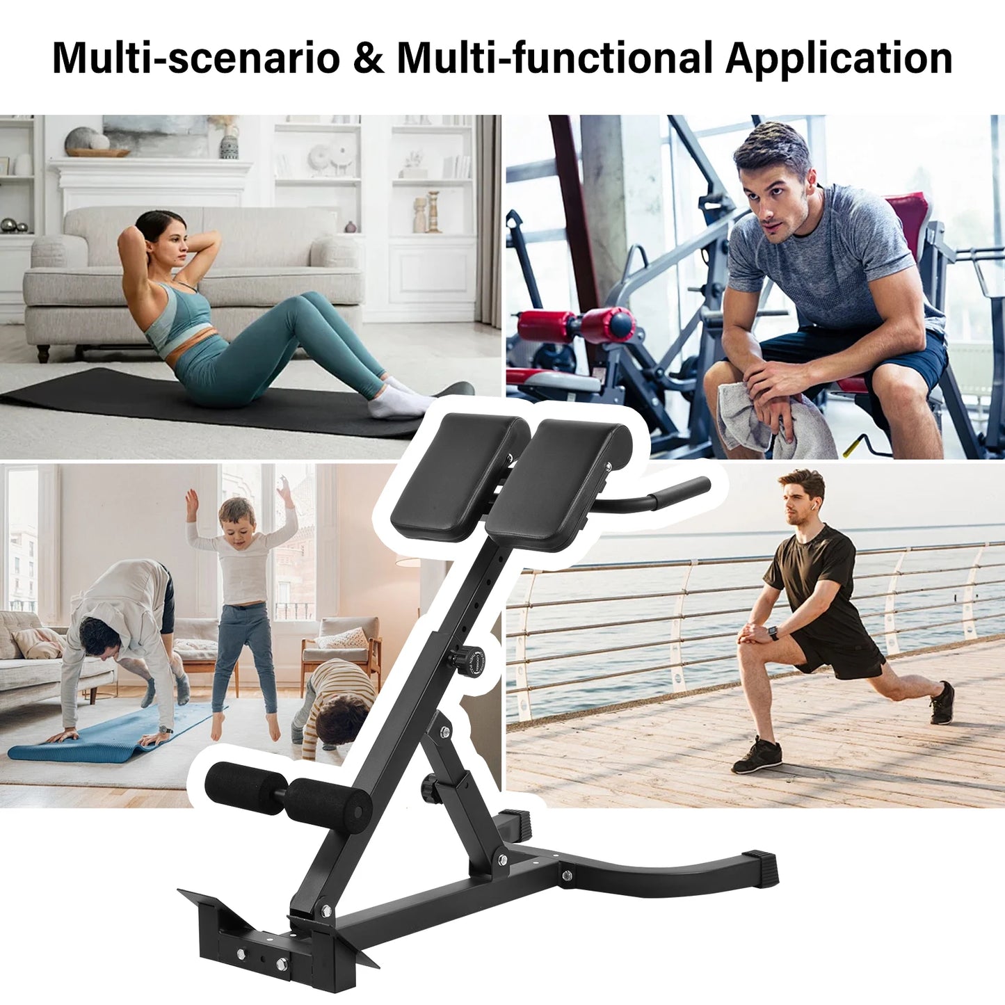 Roman Chair Back Extension Bench Folding Hyperextension For Lower Back
